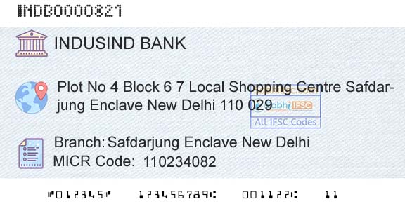 Indusind Bank Safdarjung Enclave New DelhiBranch 