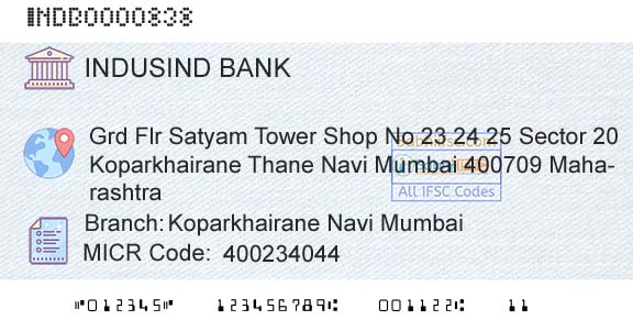 Indusind Bank Koparkhairane Navi MumbaiBranch 