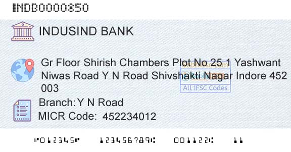 Indusind Bank Y N RoadBranch 