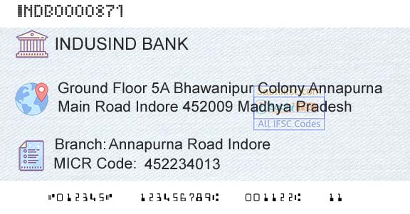 Indusind Bank Annapurna Road IndoreBranch 