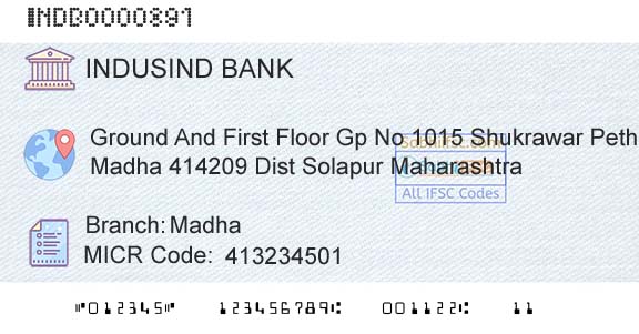 Indusind Bank MadhaBranch 