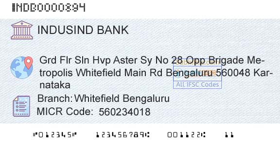 Indusind Bank Whitefield BengaluruBranch 
