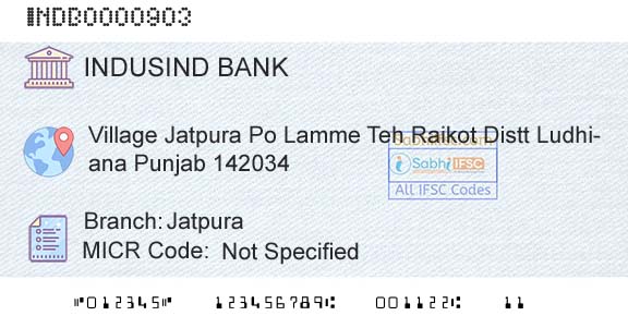 Indusind Bank JatpuraBranch 