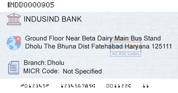 Indusind Bank DholuBranch 