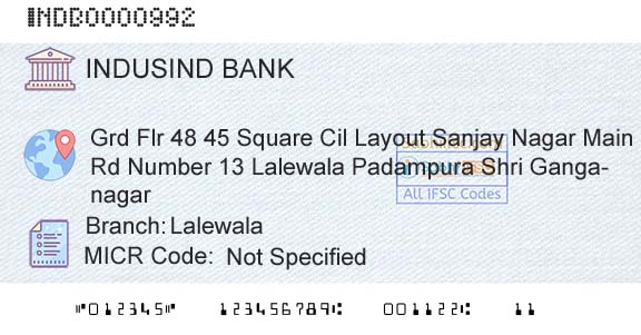 Indusind Bank LalewalaBranch 