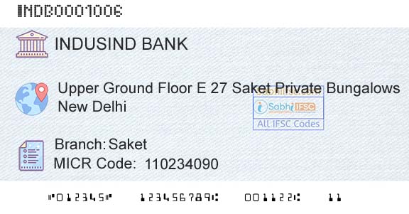 Indusind Bank SaketBranch 