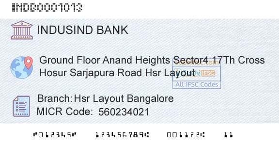 Indusind Bank Hsr Layout BangaloreBranch 
