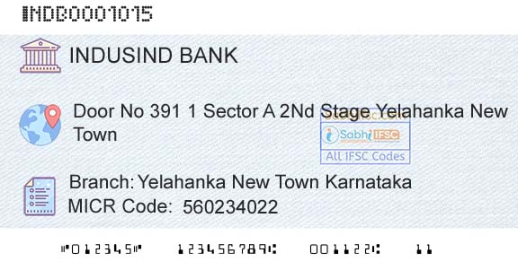 Indusind Bank Yelahanka New Town KarnatakaBranch 