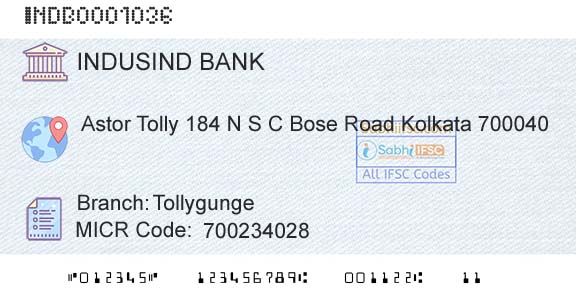 Indusind Bank TollygungeBranch 