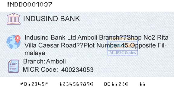 Indusind Bank AmboliBranch 