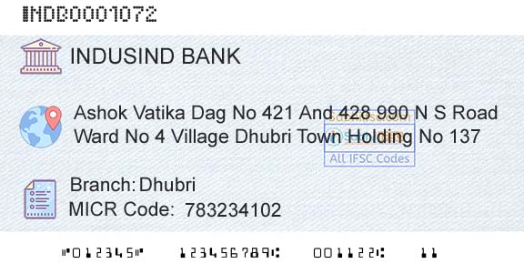 Indusind Bank DhubriBranch 