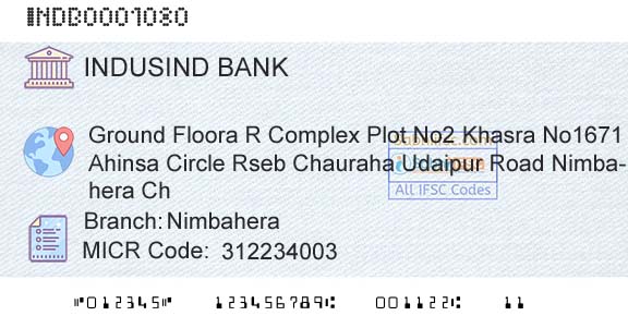 Indusind Bank NimbaheraBranch 