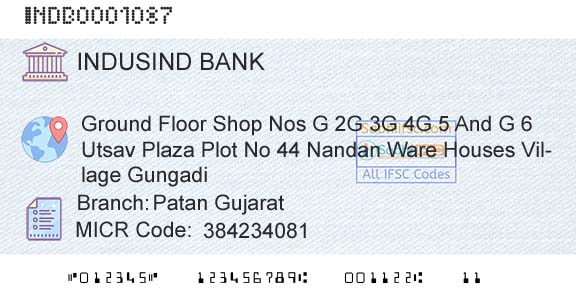 Indusind Bank Patan GujaratBranch 