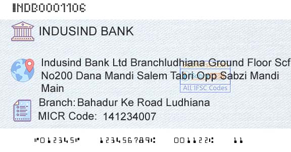 Indusind Bank Bahadur Ke Road LudhianaBranch 