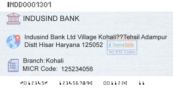 Indusind Bank KohaliBranch 