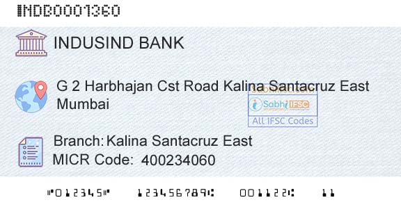 Indusind Bank Kalina Santacruz EastBranch 