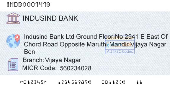 Indusind Bank Vijaya NagarBranch 