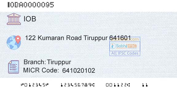Indian Overseas Bank TiruppurBranch 