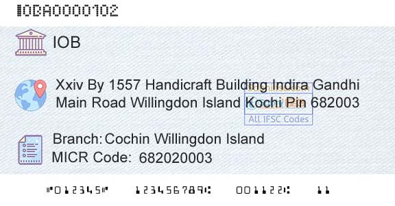 Indian Overseas Bank Cochin Willingdon IslandBranch 
