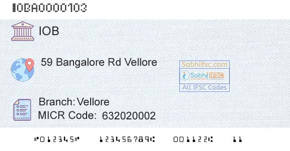 Indian Overseas Bank VelloreBranch 