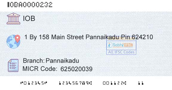 Indian Overseas Bank PannaikaduBranch 