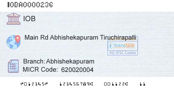Indian Overseas Bank AbhishekapuramBranch 
