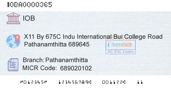 Indian Overseas Bank PathanamthittaBranch 