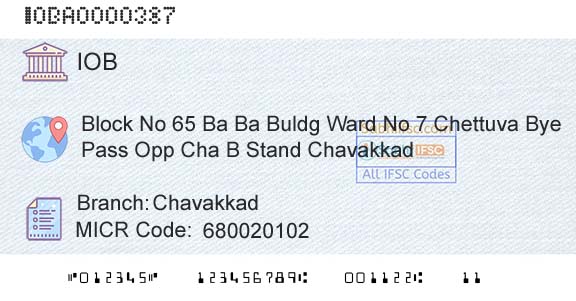 Indian Overseas Bank ChavakkadBranch 