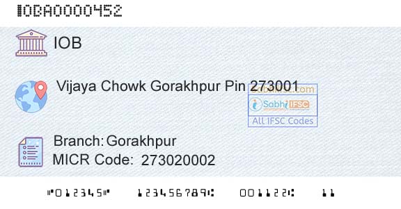 Indian Overseas Bank GorakhpurBranch 