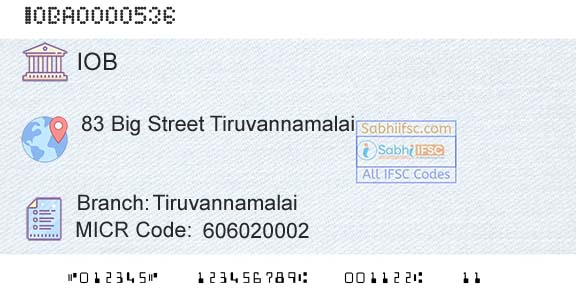 Indian Overseas Bank TiruvannamalaiBranch 