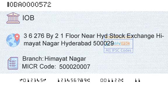 Indian Overseas Bank Himayat NagarBranch 
