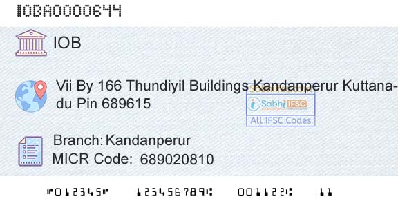Indian Overseas Bank KandanperurBranch 