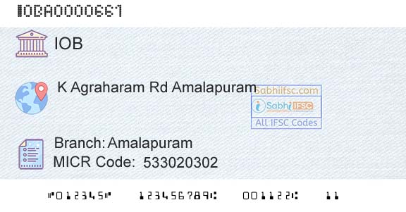 Indian Overseas Bank AmalapuramBranch 