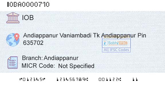 Indian Overseas Bank AndiappanurBranch 