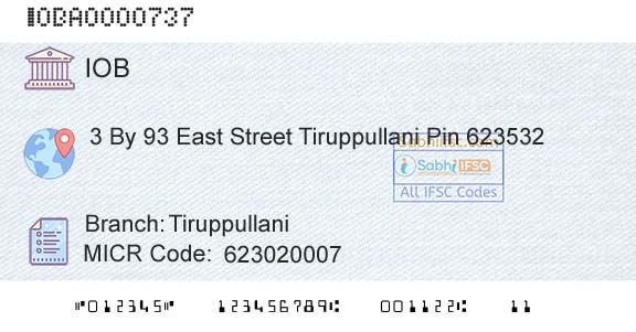 Indian Overseas Bank TiruppullaniBranch 