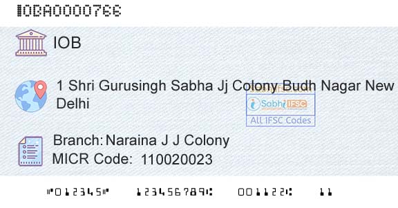 Indian Overseas Bank Naraina J J ColonyBranch 
