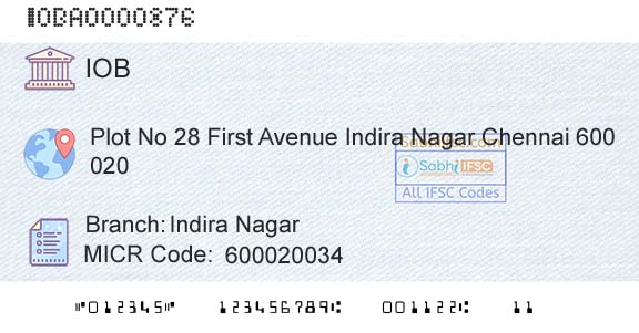 Indian Overseas Bank Indira NagarBranch 