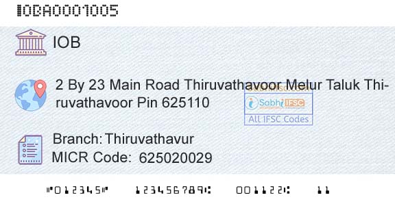 Indian Overseas Bank ThiruvathavurBranch 