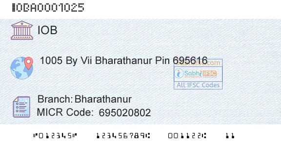 Indian Overseas Bank BharathanurBranch 