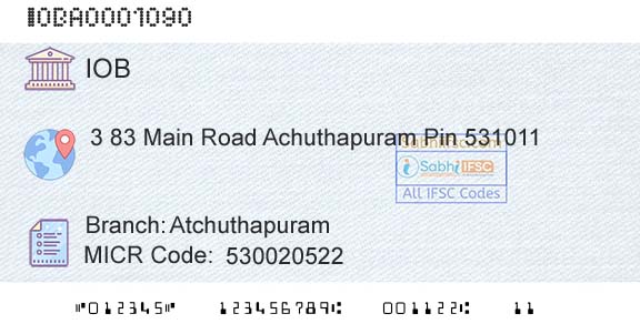 Indian Overseas Bank AtchuthapuramBranch 