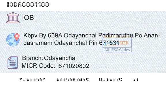 Indian Overseas Bank OdayanchalBranch 