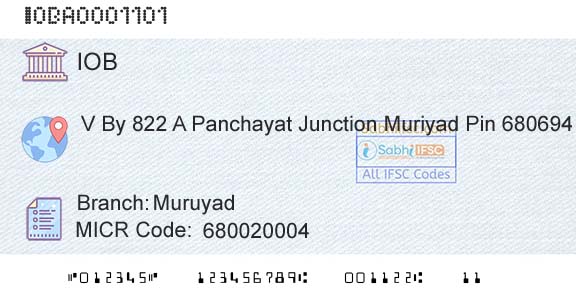 Indian Overseas Bank MuruyadBranch 