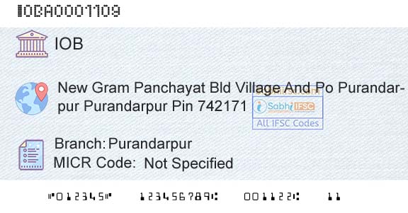 Indian Overseas Bank PurandarpurBranch 