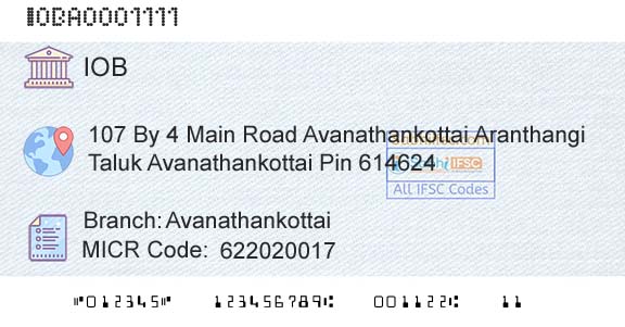 Indian Overseas Bank AvanathankottaiBranch 