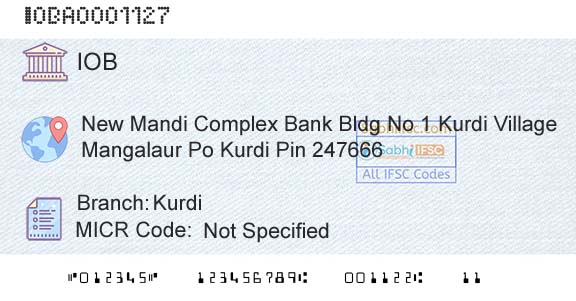 Indian Overseas Bank KurdiBranch 