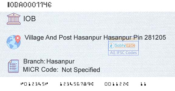 Indian Overseas Bank HasanpurBranch 
