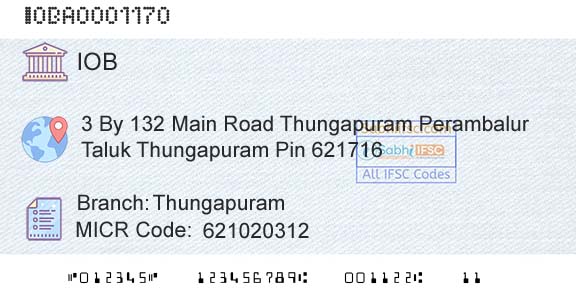 Indian Overseas Bank ThungapuramBranch 