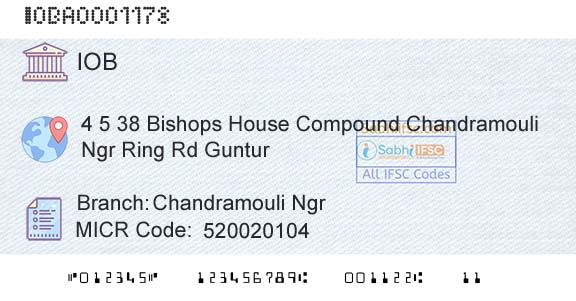 Indian Overseas Bank Chandramouli NgrBranch 