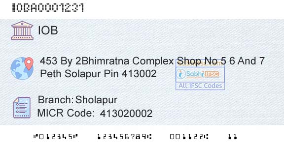 Indian Overseas Bank SholapurBranch 