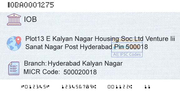 Indian Overseas Bank Hyderabad Kalyan NagarBranch 